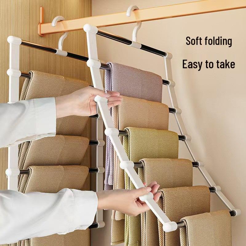 Cloud Ladder Multifunctional Non-slip Pants Rack - Seamless Wardrobe Storage Hanger 5 Rods