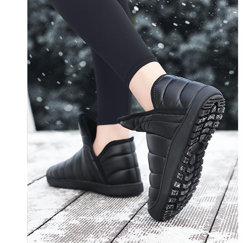 Botas de nieve de terciopelo para mujer, zapatos informales de lona, cálidos, impermeables, de algodón, de caña alta, gruesos, antideslizantes, para invierno