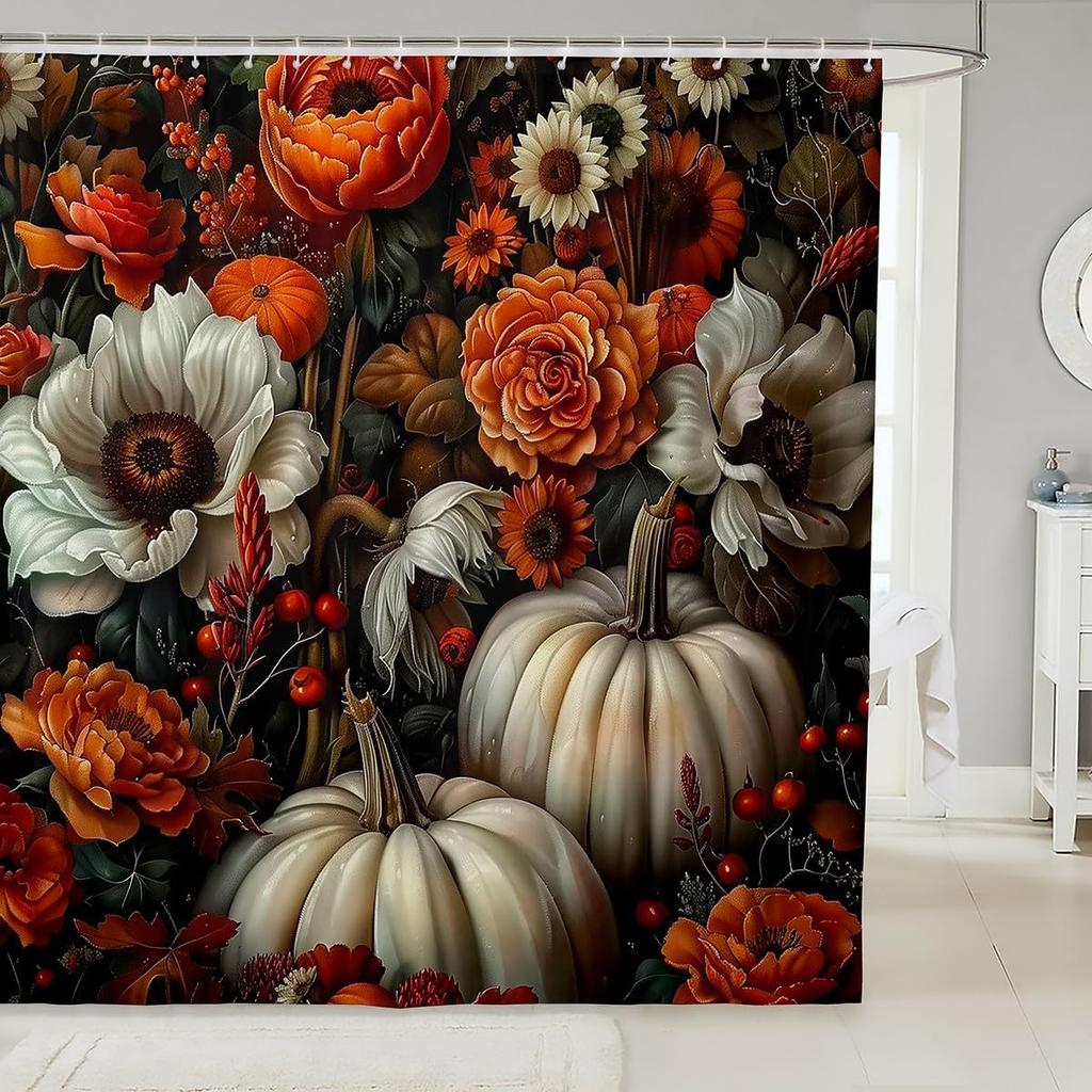 Black Cat Shower Curtain Pet Cats Bathroom Accessories Kitten Cute Halloween Gothic Kids Girls Boys White Black Waterproof Bath