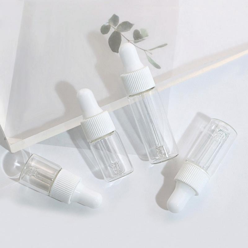 2/5 Stück 5 ml Transparent Kleine Tropfflasche Ätherisches Öl Haaröl Parfüm Abfüllflasche Kosmetikprobe Probepackung Reise Tragbar