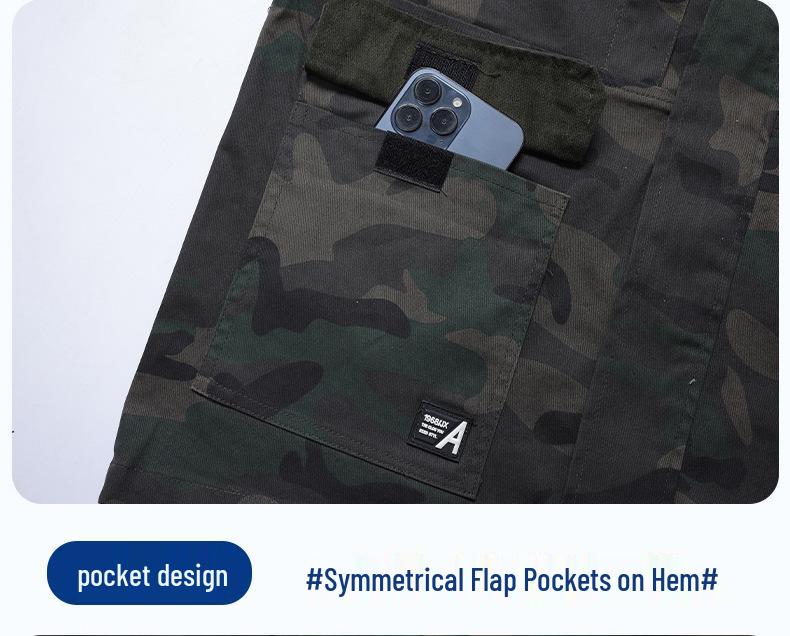 Unisex Elastic Workwear Set, Camouflage, Cotton Thread, Ideal for Welding, Auto Repair, Anti-Scald, Wear-Resistant, Labor Protective.