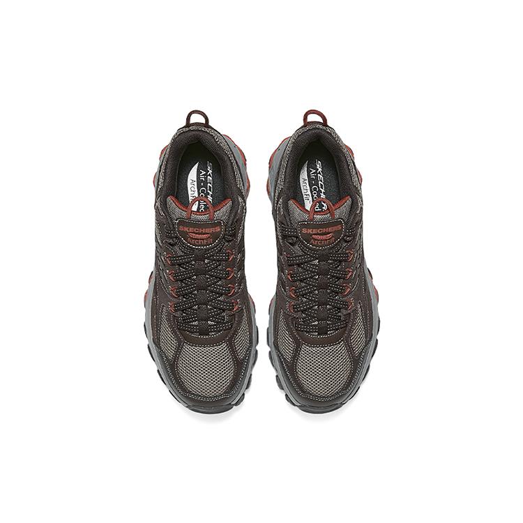 Skechers Outdoor Mens Thick Sole Sports Shoes Lightweight Commuting Versatile Mid-Top Outdoor Lightweight Hiking Shoes Men Sneaker Brown 237357-BRN
