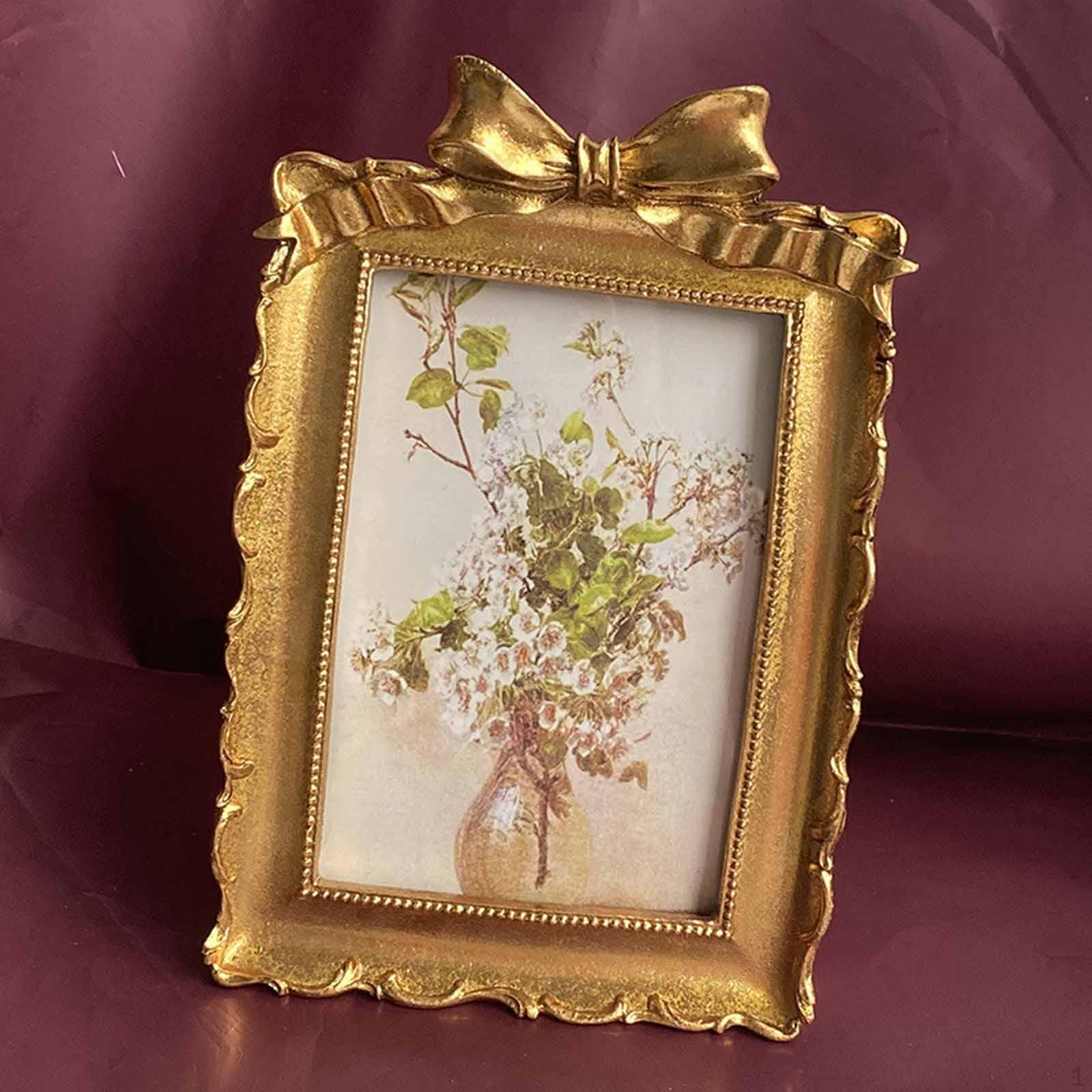 

Французька фоторамка Декор Мистецтво Елегантна Декоративна Подарунок на День народження Легкий Настільний Тримач для Дисплею золотий