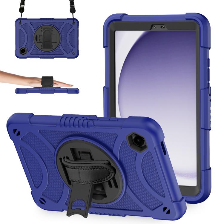 King PC Hybrid Silicone Tablet Case With 360° Rotatable Holder Hand Strap & Shoulder Strap For Samsung Galaxy Tab A11+ / A9+