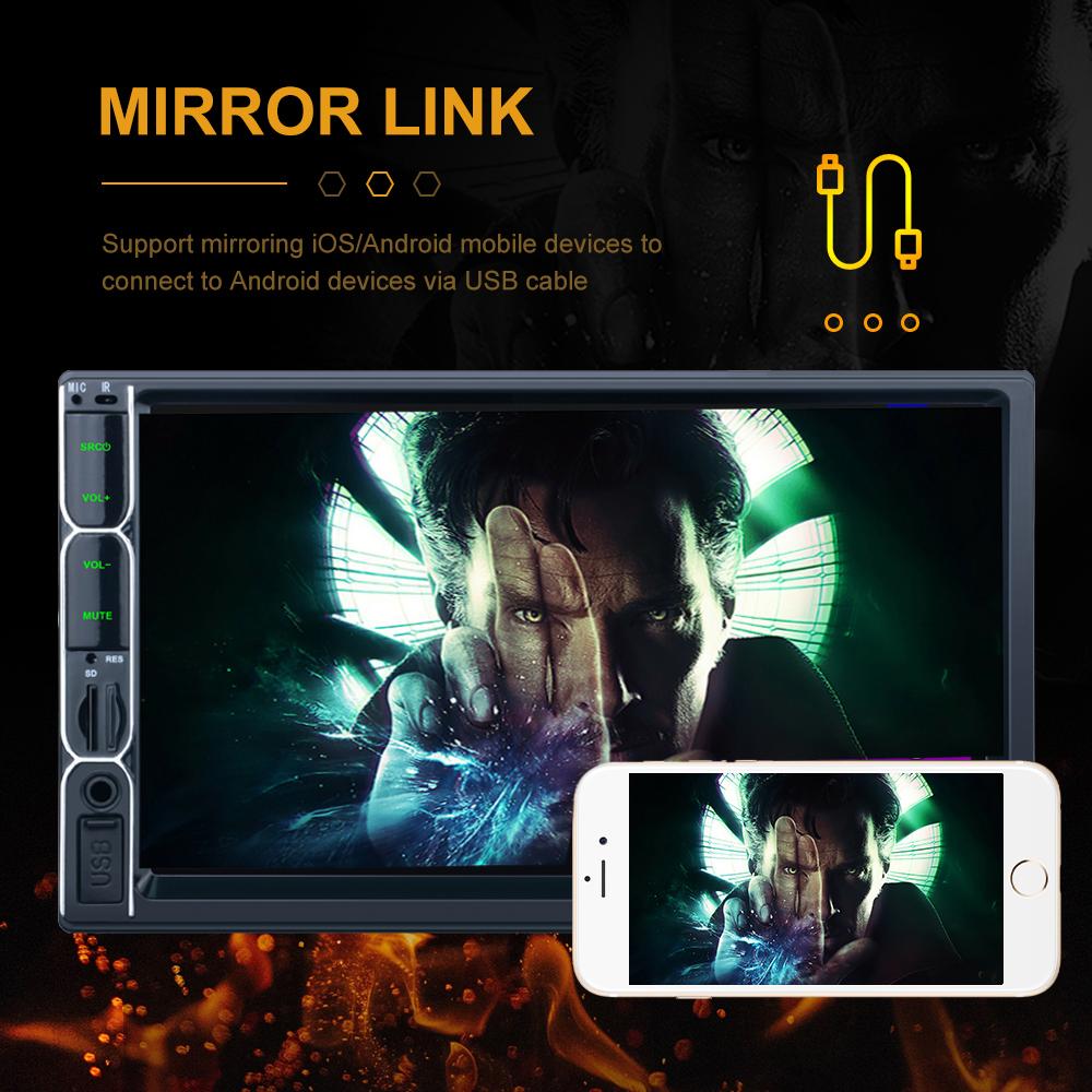 Reakosound 2-Din-Autoradio, 7 Zoll, HD, Autoradio, Multimedia-Player, 2DIN, Touchscreen, Auto-Audio, Autoradio, MP5, Bluetooth, USB, TF, FM, Kamera, 7013