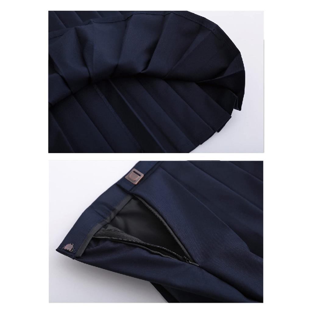 Milky Time Matrosenuniform, Schüleruniform mit Schleife, Cosplay, Highschool-Mädchen, Langarm (Größe L, Marineblau)