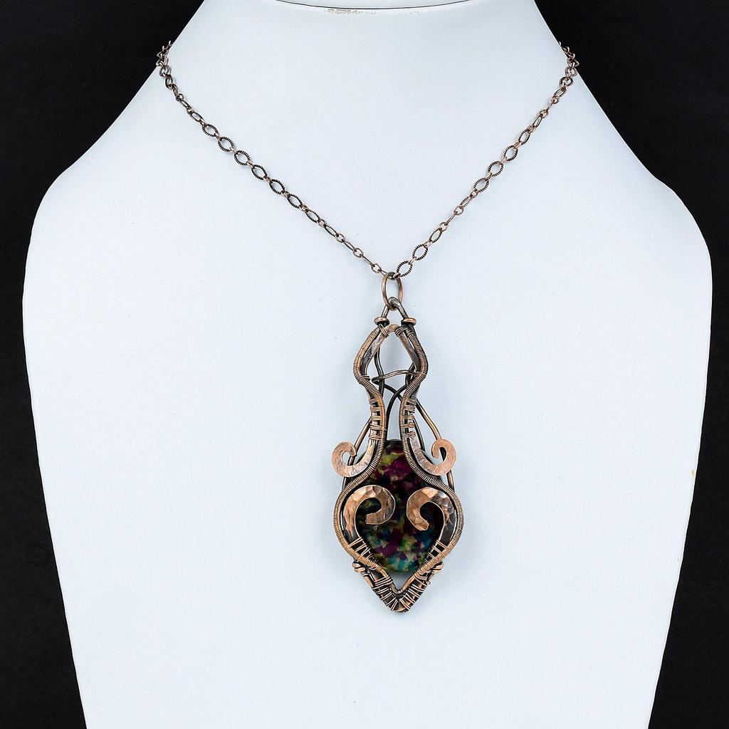 Multi Fire Labradorite Pendant Copper Wire Wrapped Jewelry Gemstone Pendant Labradorite Jewelry Handmade Pendant Copper Pendant Gift For Him