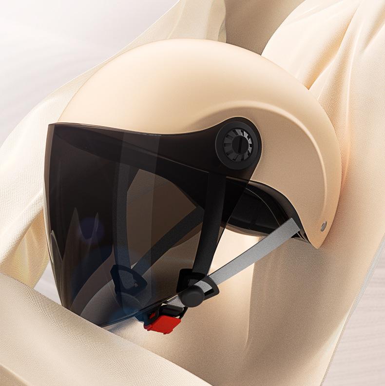 GB 3C Certified Unisex Electric Vehicle Helmet - Summer & All-Season Motorcycle Safety Half Helmet