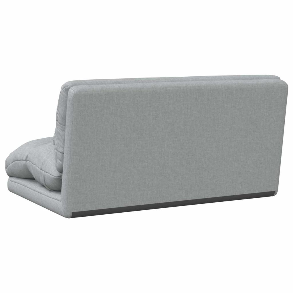 Adjustable Floor Footstool Light Grey Fabric