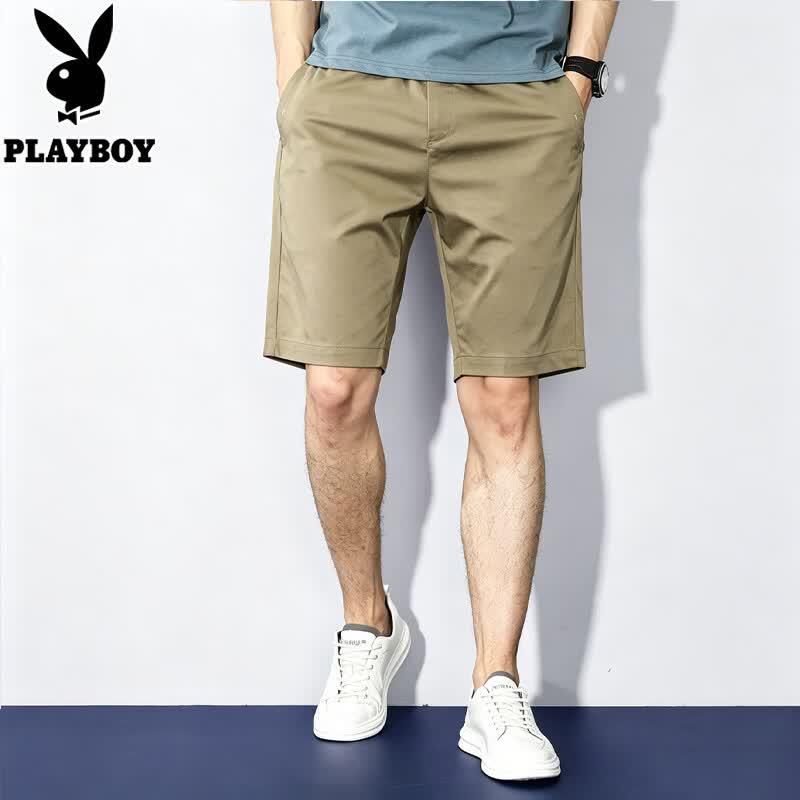 Playboy Men s Summer Casual Elastic Waist Shorts 34 хаки