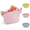 Zipper Wash Storage Bag Waterproof Make Up Pouch Simple Silicone Cosmetic Bag  Bathroom