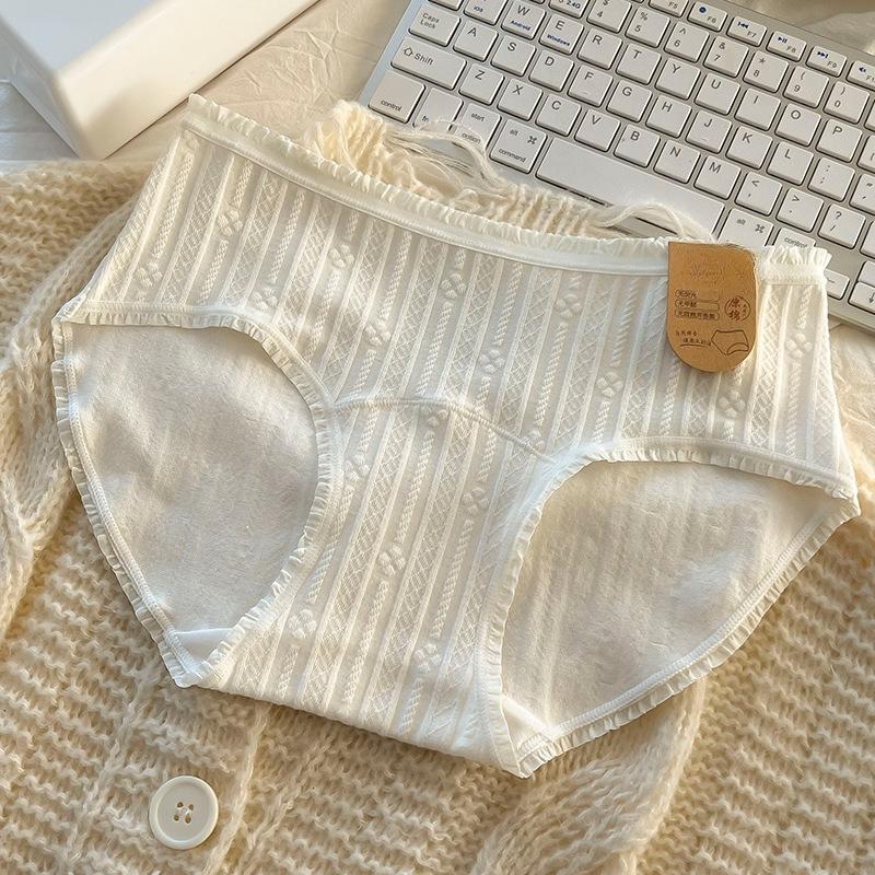 Damen Frühling und Herbst Neu Baumwolle 7a Antibakterielle Baumwolle Verlängerter Zwickel Dreieck Slip