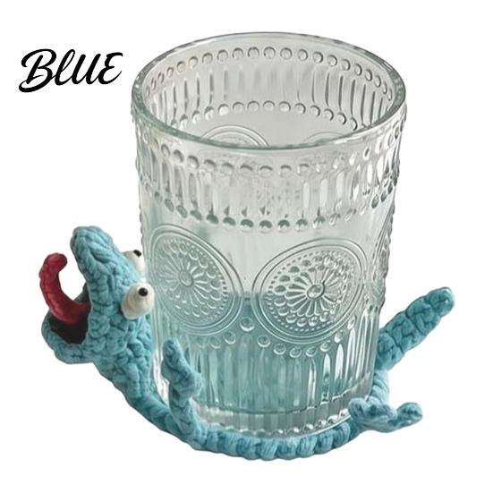 Table Protector Coaster Crochet Lizard Coaster Funny Handmade Animal Cup Mat 3D Knitted Unique Mat Drink for Desk Cute Heat Resistant Decorative