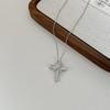 Cross Europe S625 Sterling Silver Women's Necklace, Luxurious Diamond Cross Pendant, Fashionable Clavicle Chain.