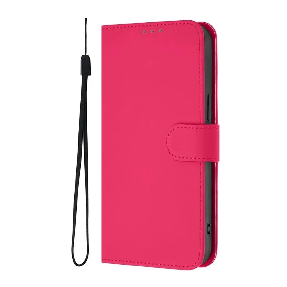 Solid Color Wallet Case for Redmi Turbo 3 10X 9A 9T Redmi Note 10 10T 10S 9 Pro Max 9S Kickstand Card Holder Strap Phone Cover