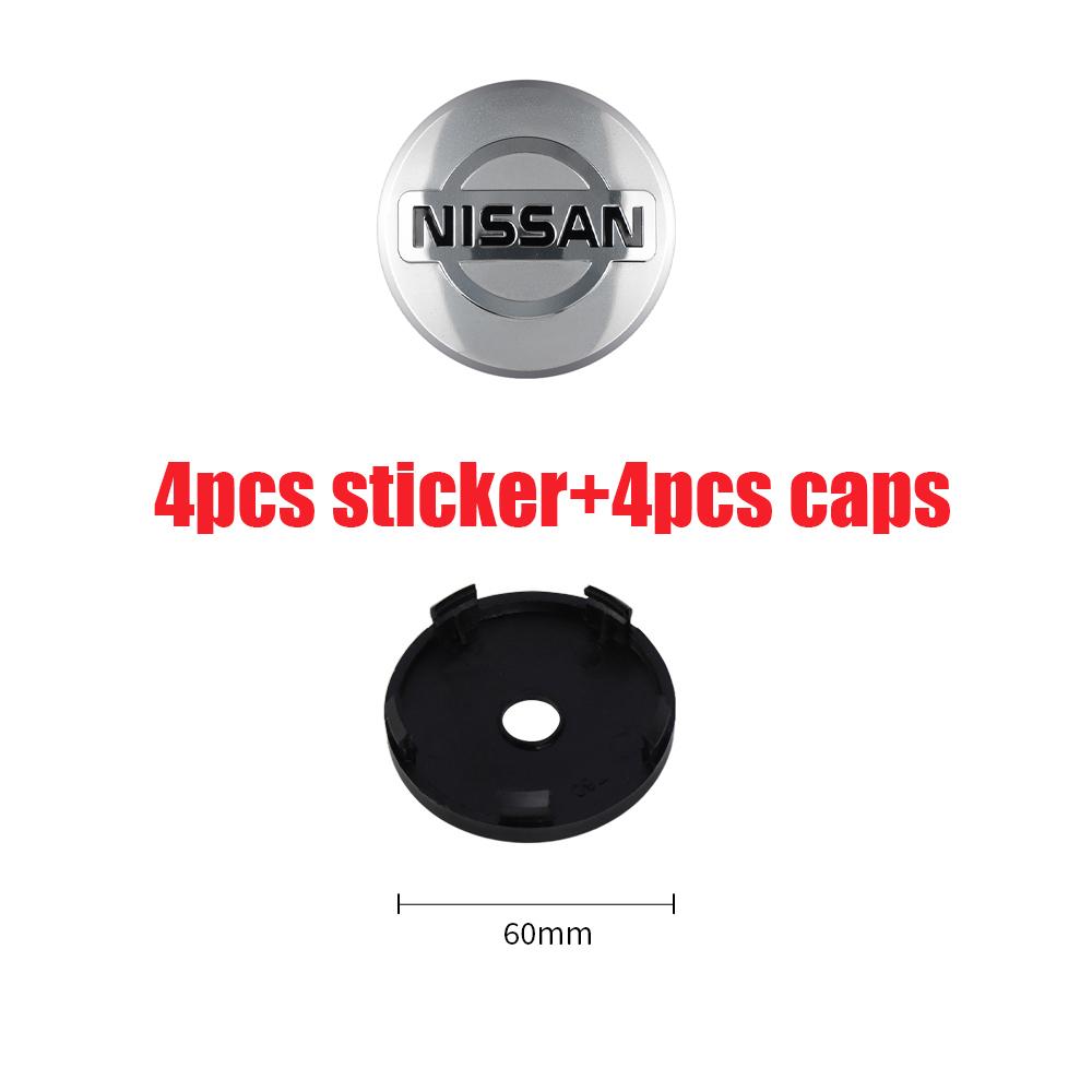 4Pcs 54/60mm Original Car Wheel Hub Center Caps Rim Cover Nissan X-trail T32 Patrol Altima Sentra Kicks Qashqai J10 J11