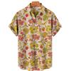 Camicie Hawaiane da Uomo Stampa 3D Grafica Girasole Moda Bottoni Manica Corta Collo a Revers Streetwear Camicie Hawaiane per Uomo Estate