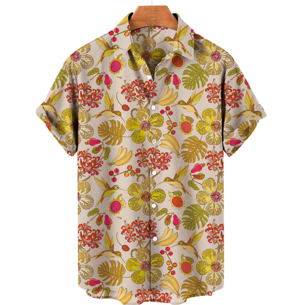 Camicie Hawaiane da Uomo Stampa 3D Grafica Girasole Moda Bottoni Manica Corta Collo a Revers Streetwear Camicie Hawaiane per Uomo Estate