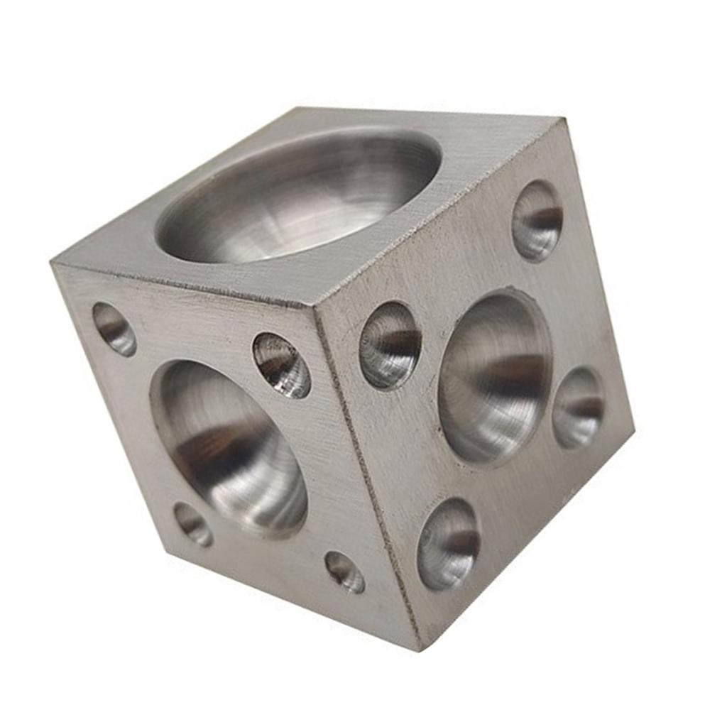 Polished Carbon Steel Dapping Block Square Jewelry Making Tool with Multiple Cavity Handcrafting Square Dapping Block