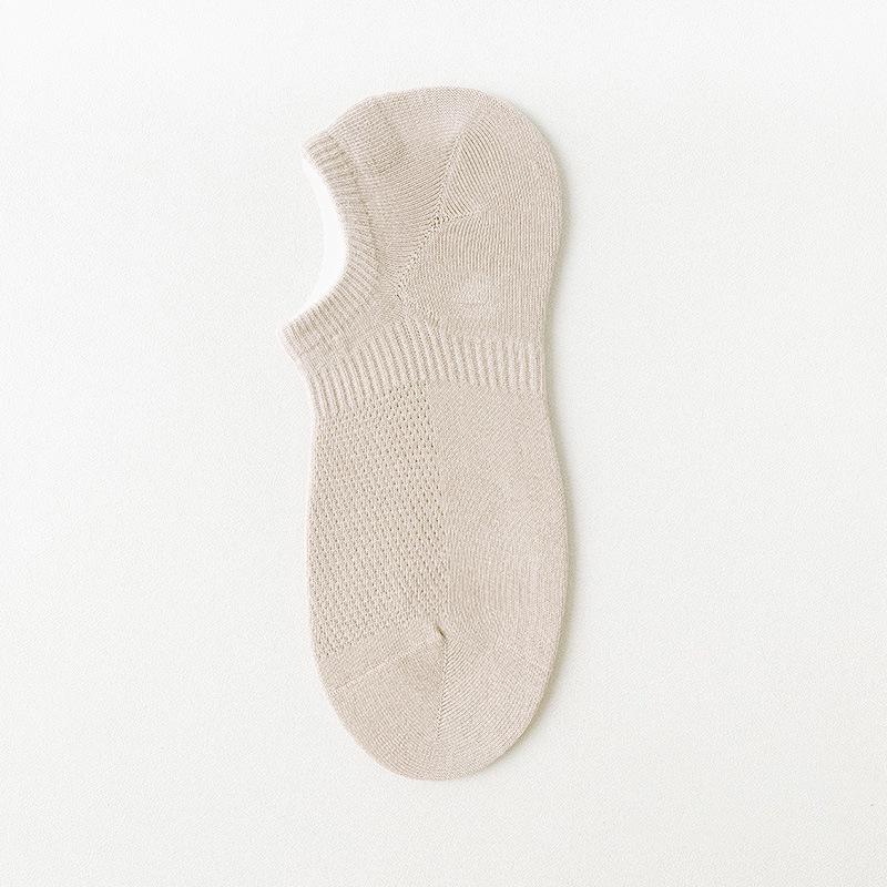 Men's Summer Mesh Breathable Cotton No-Slip Heel-Less Low-Cut Invisible Socks