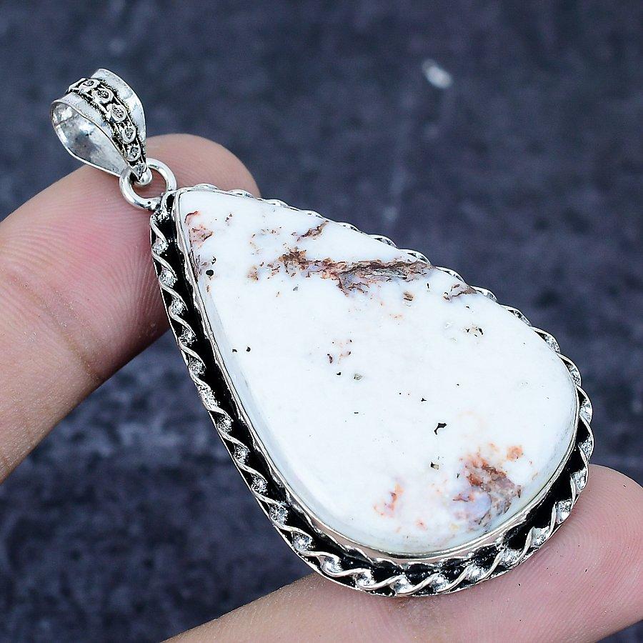 Wild Horse Gemstone Handmade 925 Sterling Silver Jewelry Pendant 2.44" g3B90