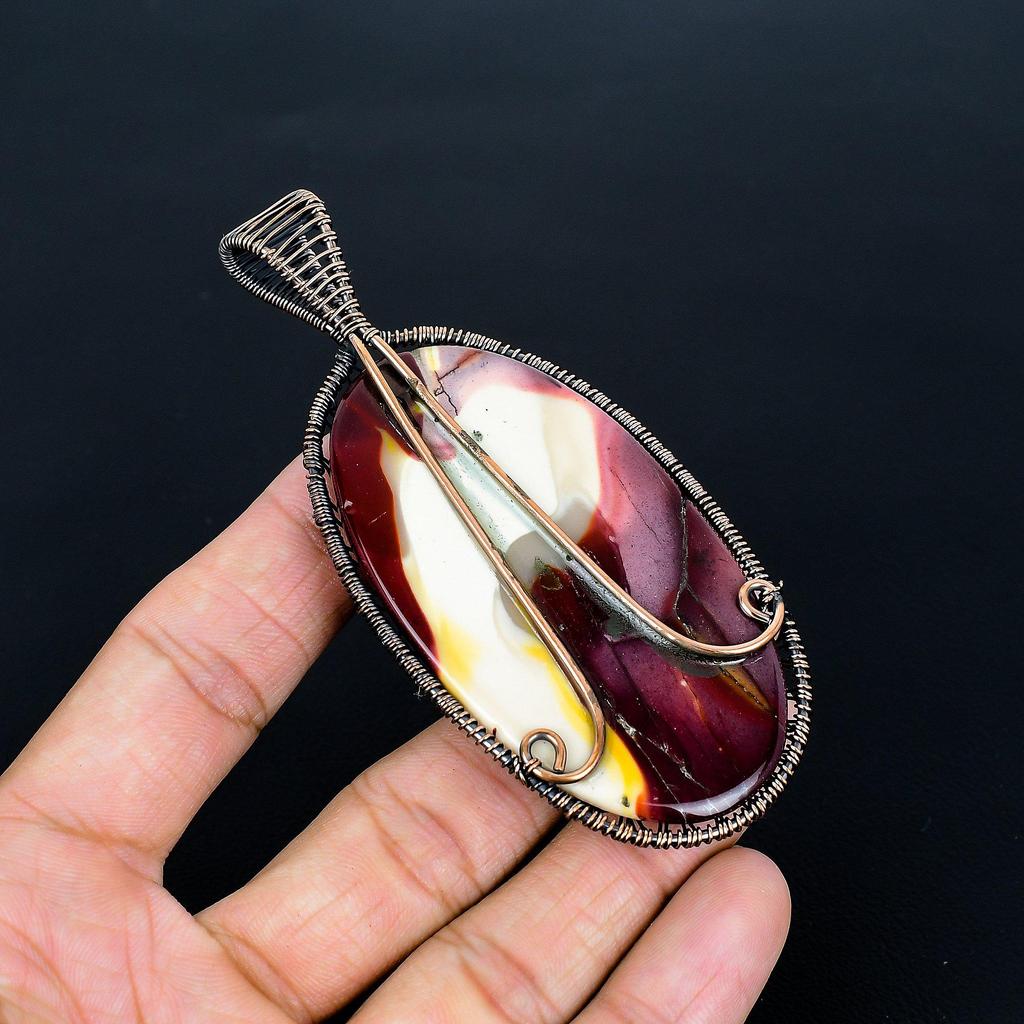 Tree Of Life Mookaite Pendant, Handmade Gemstone 999 Copper Wire Wrap Pendant Antique Jewelry, For Gift Copper Jewelry
