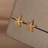 Gold Color Ear Studs Ocean Style Starfish Earrings High Quality Ear Jewelry  Gift