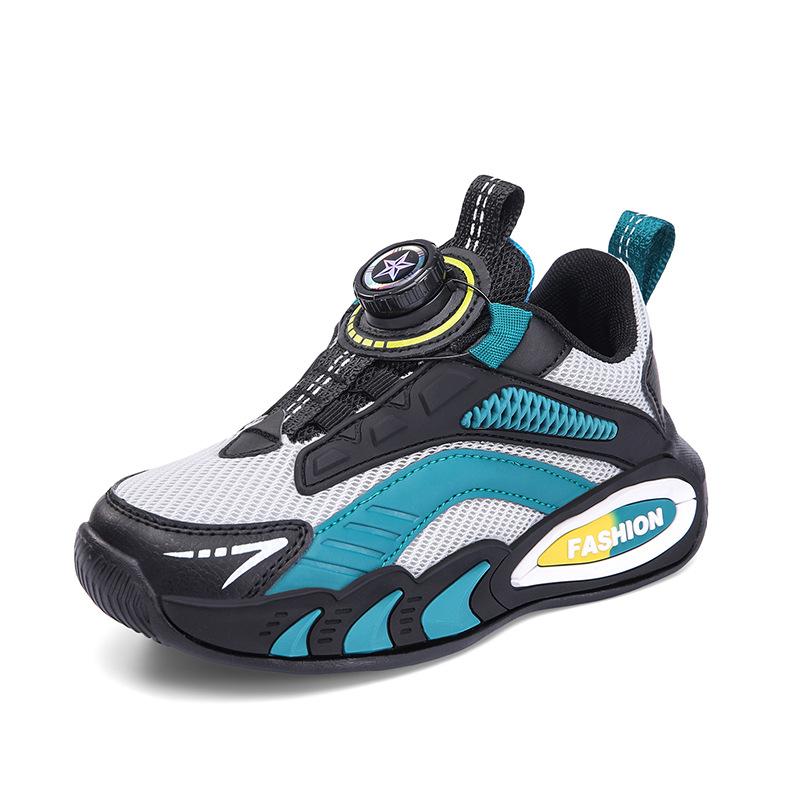 Spring and summer low-top mesh breathable men's shoes children's rotating buckle running shoes male and female students sports shoes running