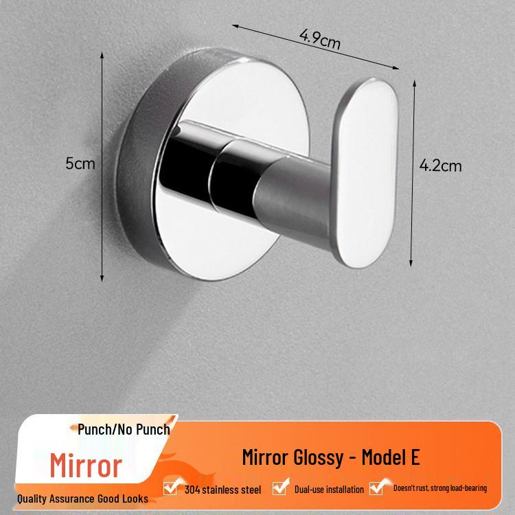 Gunmetal Grey Punch-Free 304 Stainless Steel Wall-Mounted Coat and Hat Hook