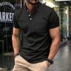 2025 Cross-border Men's Slim Fit Heavyweight Stand-up Collar Sports T-shirt