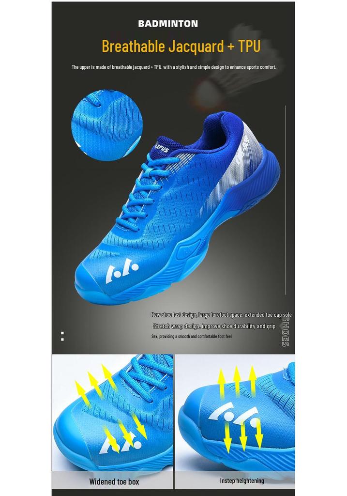 LEFUS Unisex Professional Badminton Shoes - Breathable Mesh for Summer, Perfect for Tennis and Fitness Training.