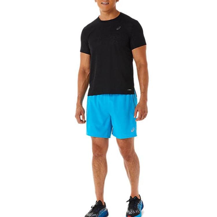 Asics Logo Print Polka Dot Lace-Up Mid-Waist Casual Shorts Men Bottoms Island-Blue Performance-Black 2011C835-403