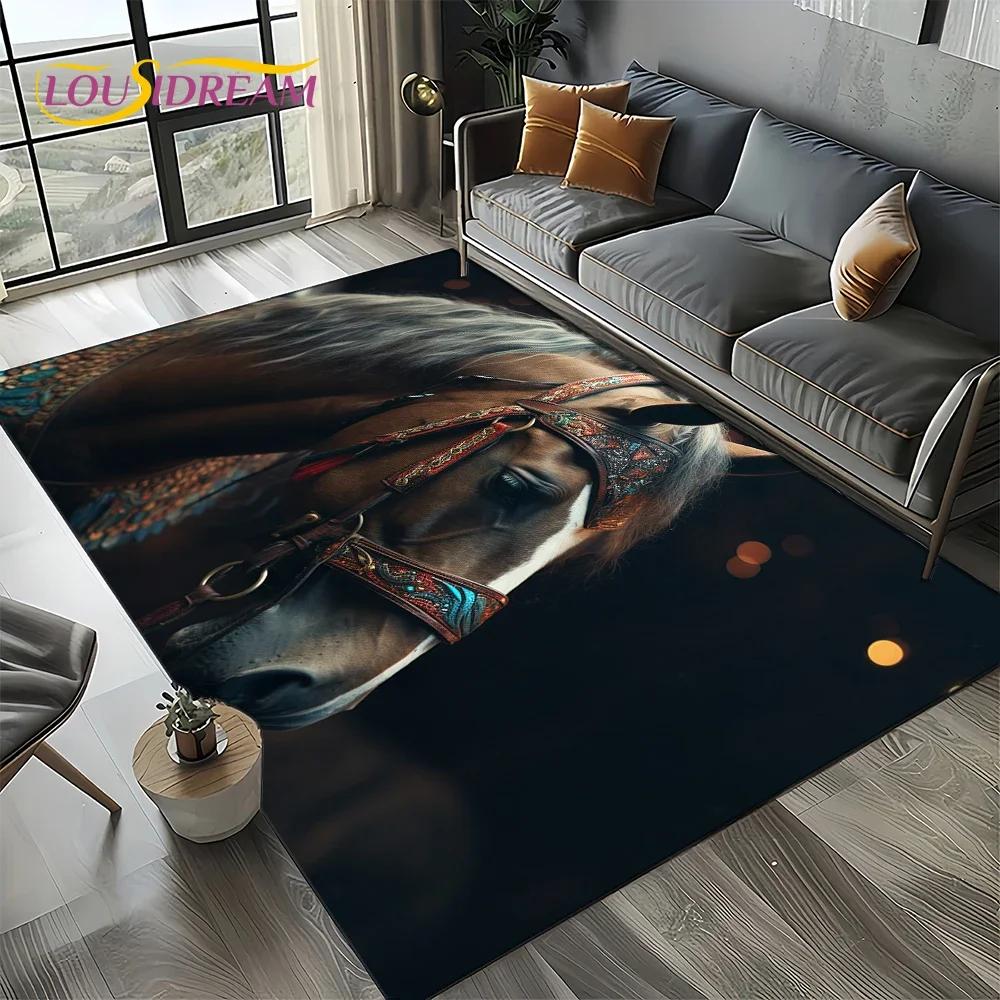 27 Style New Horse Pentium Gallant Steed 3D Animal Carpet Rug for Living Room Bedroom Home Sofa,Kid Area Rug Non-slip Floor Mat