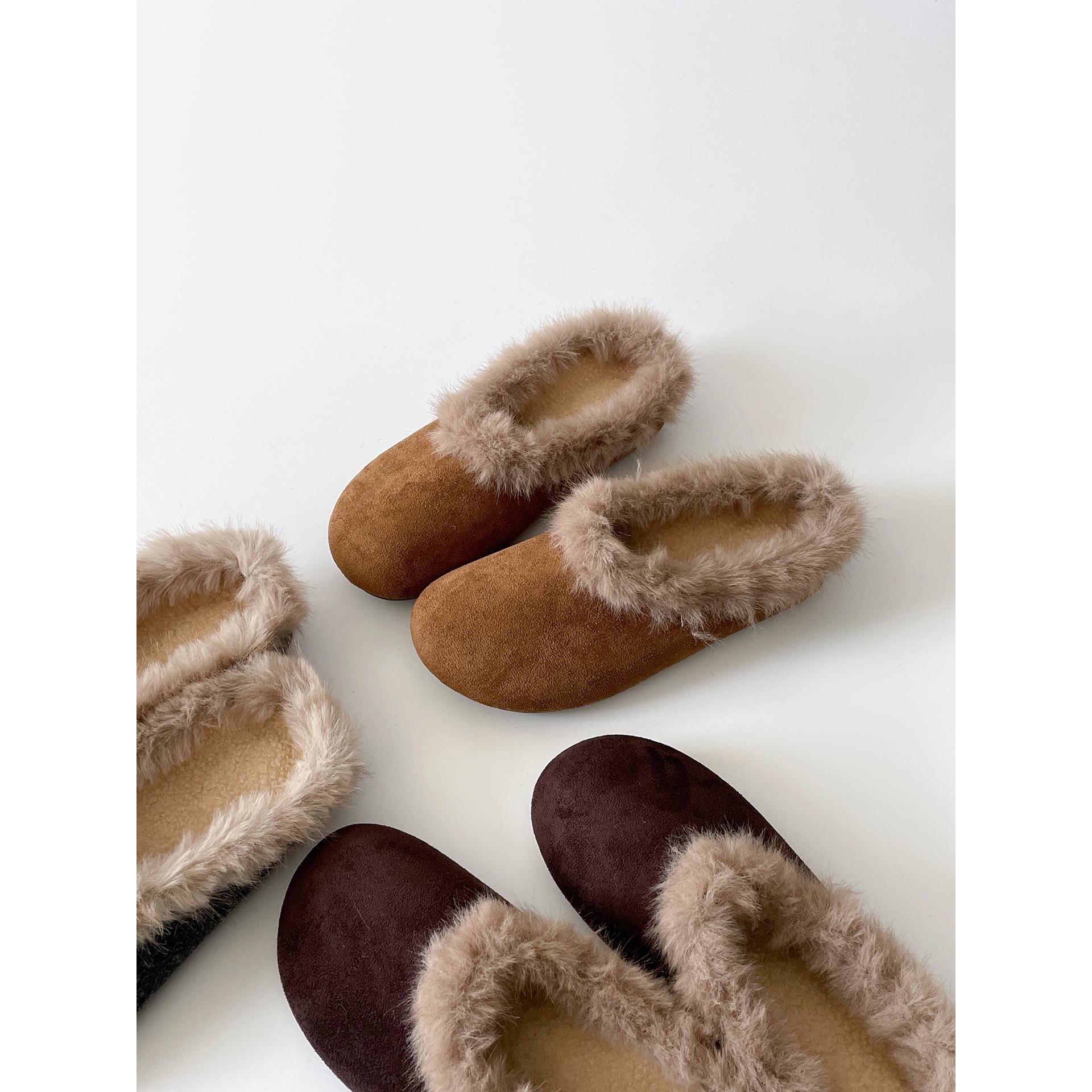 Ван Фань ретро бархатные теплые полусапожки на платформе Birkenstocks 2025 зимняя обувь шерстяные хлопковые тапочки 42 хаки