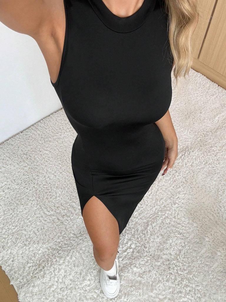 Women's Elegant Casual Sleeveless Slit Dress - Spring/Summer 2026 Collection