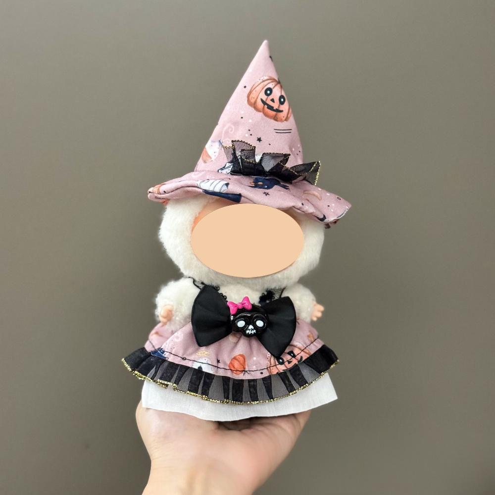 Only Clothes For 17Cm Labubu V1 V2 V3 Plush Idol Doll'S Clothing Christmas Red Santa Claus Sweater Hat Set Halloween Accessories