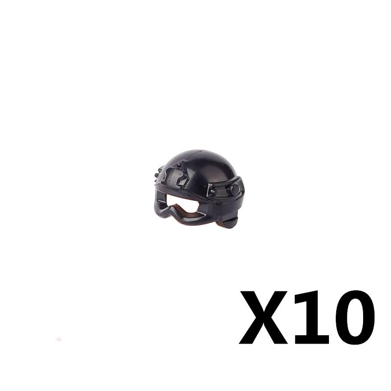 MOC Militärfigur Zubehör Bausteine Alpha SWAT Helm Weste Rucksack Knieschoner Nachtsichtgeräte Steine Spielzeug K017