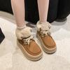 2024 Dame Ny Mote Ensfarget Dame Støvler Snø Bomullssko Koreansk Stil Sklisikker Varm Snørestøvler for Damer