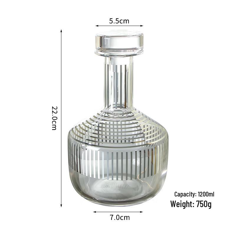 Elegant Striped Glass Wine Decanter