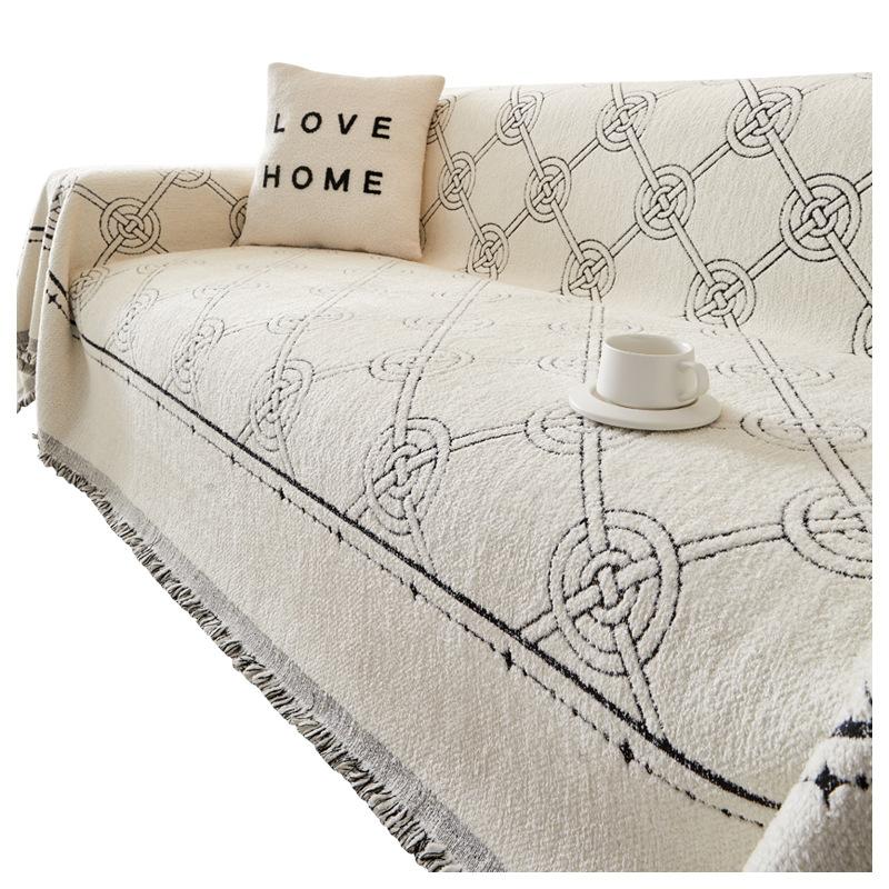 Autumn and Winter Plush Sofa Towel Full Cover Cloth Nordic Style Thickened Sofa Cover Universal Cover Non-Slip Dustproof Cushion