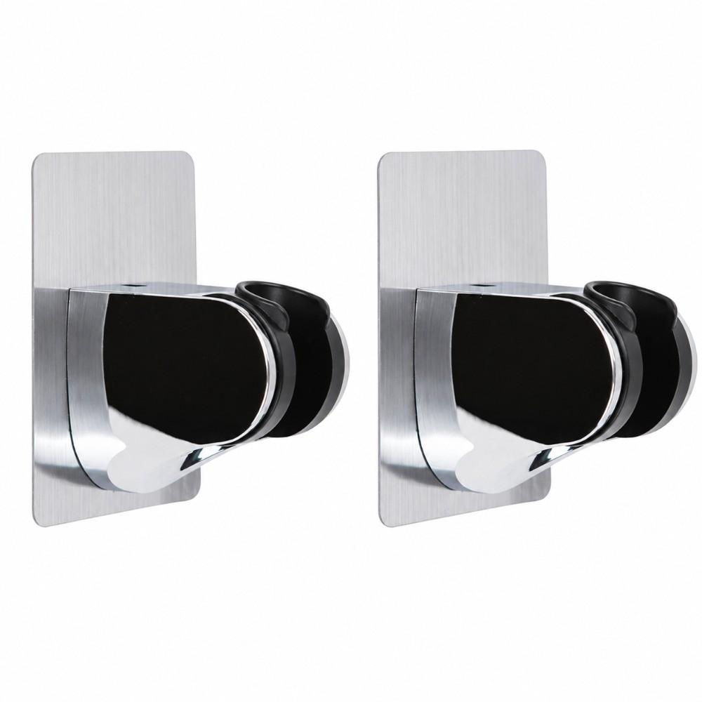2 Pack Adjustable Showerhead Bracket Self-Adhesive Handheld Shower Holder Shower Head Holder Hotel