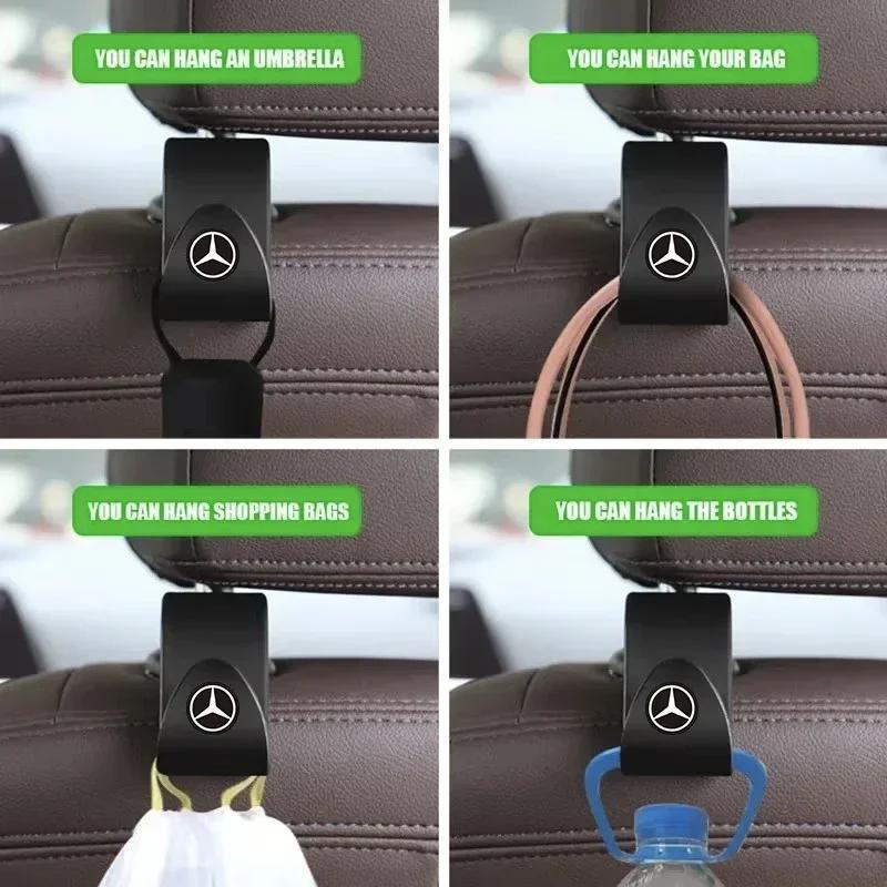 Zrvmt3 2025 New Car Seat Hooks Rear Seat Storage Bracke Accessories For Mercedes-Benz CLA CES CLS SLK GLK CLK SLS CLG GLE GLC GLB EQC G