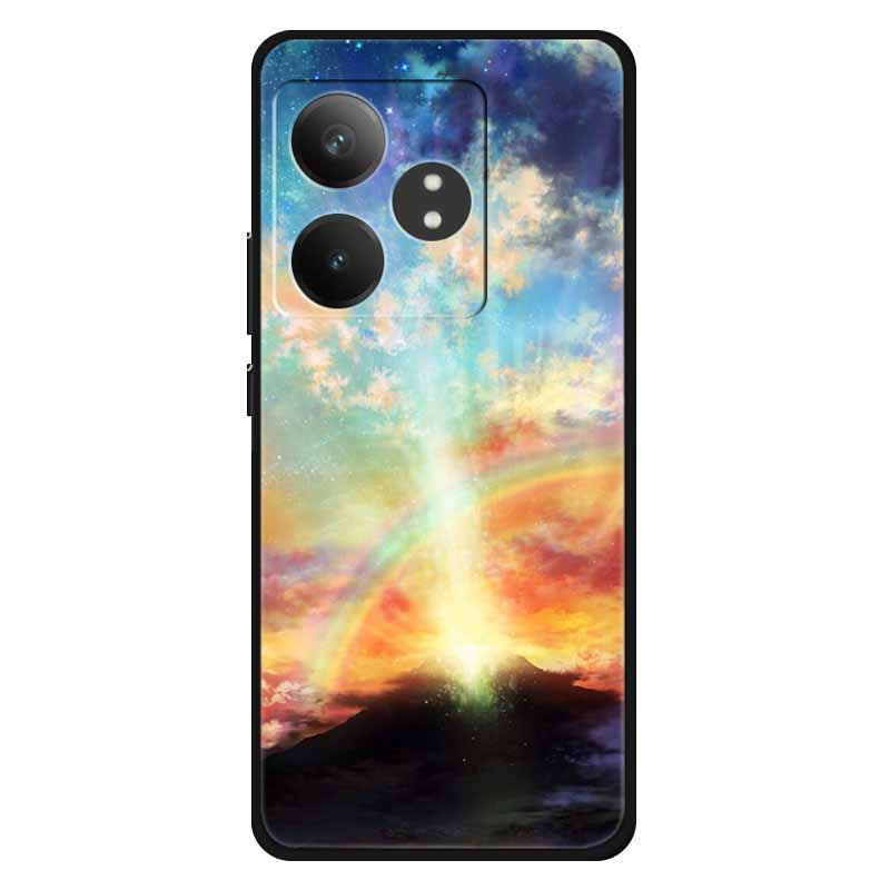 For Realme GT 6T Case Soft Feeling Silicone Luxury Phone Covers For Realme GT 6 GT6 Cases TPU Painted Marble Beautiful GT6t Wolf