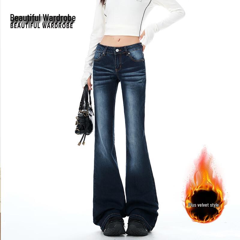 

BEAUTIFUL WARDROBE Women s Retro Lined Flared Jeans M