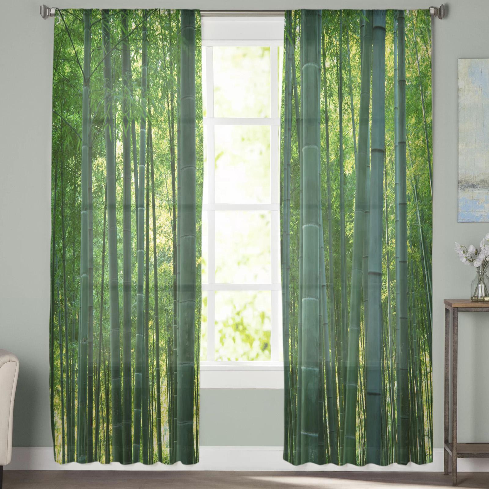Крытые Тюлевые Шторы Бамбуковый Лес Зеленый Девушки Спальня Изысканная Вуаль Шторы — фото 4
