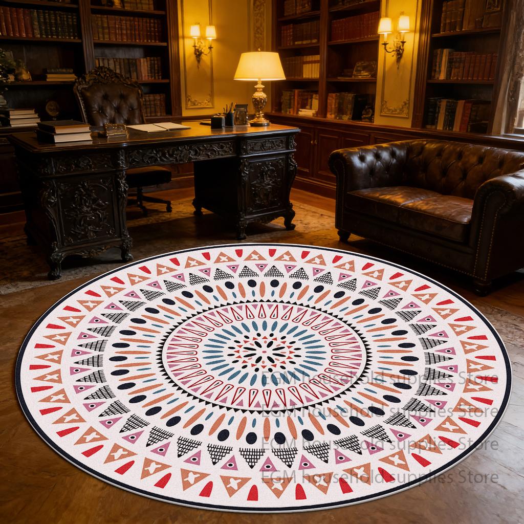 Classic Ethnic Style Circular Carpet Persian Living Room Decor Circular Mats lounge study non-slip washable Rugs customizable
