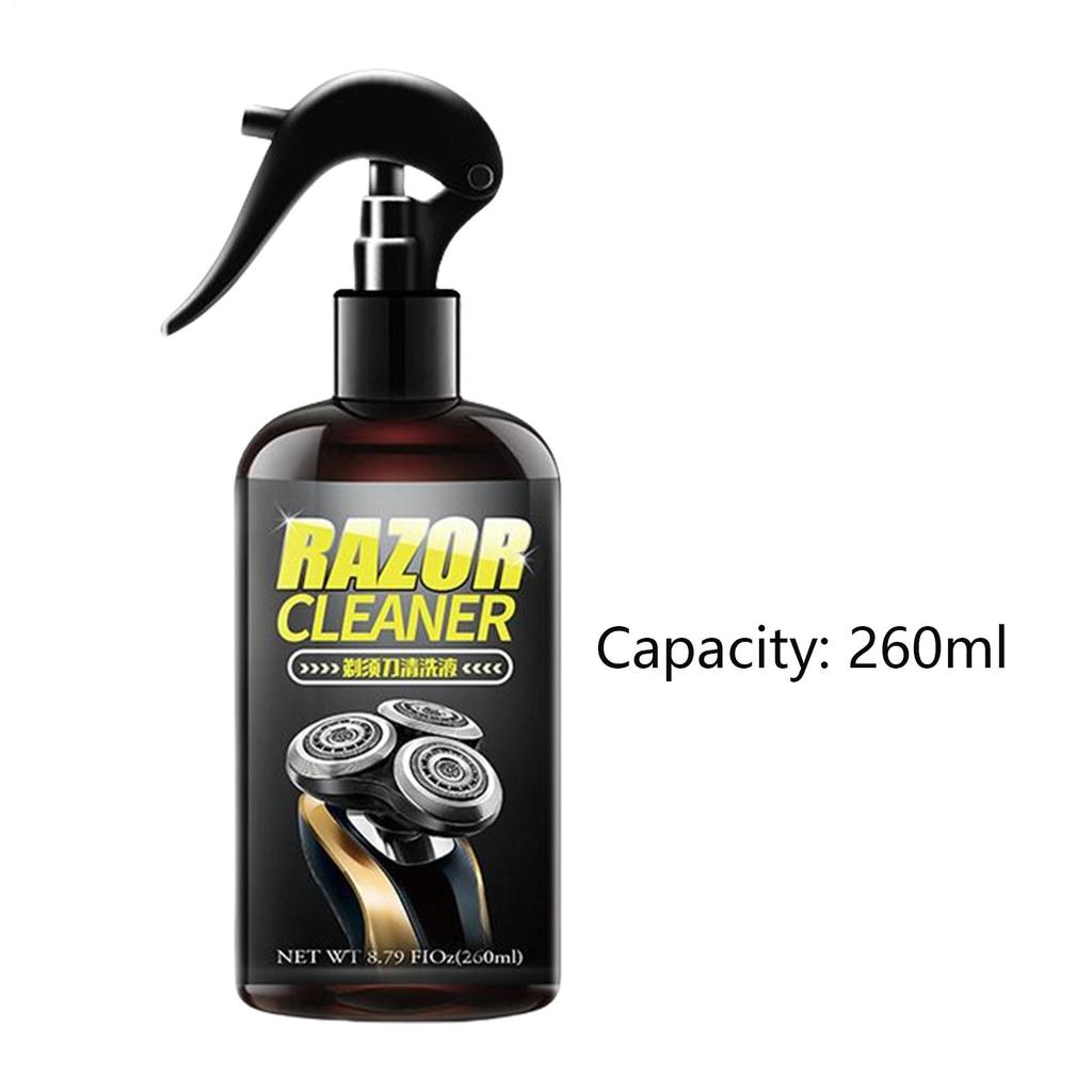Electric Shaver Cleaning Solution 260ml Odorless Razor Cleaner Spray Non-Greasy Finish Rust Prevention for Home Grooming Tools
