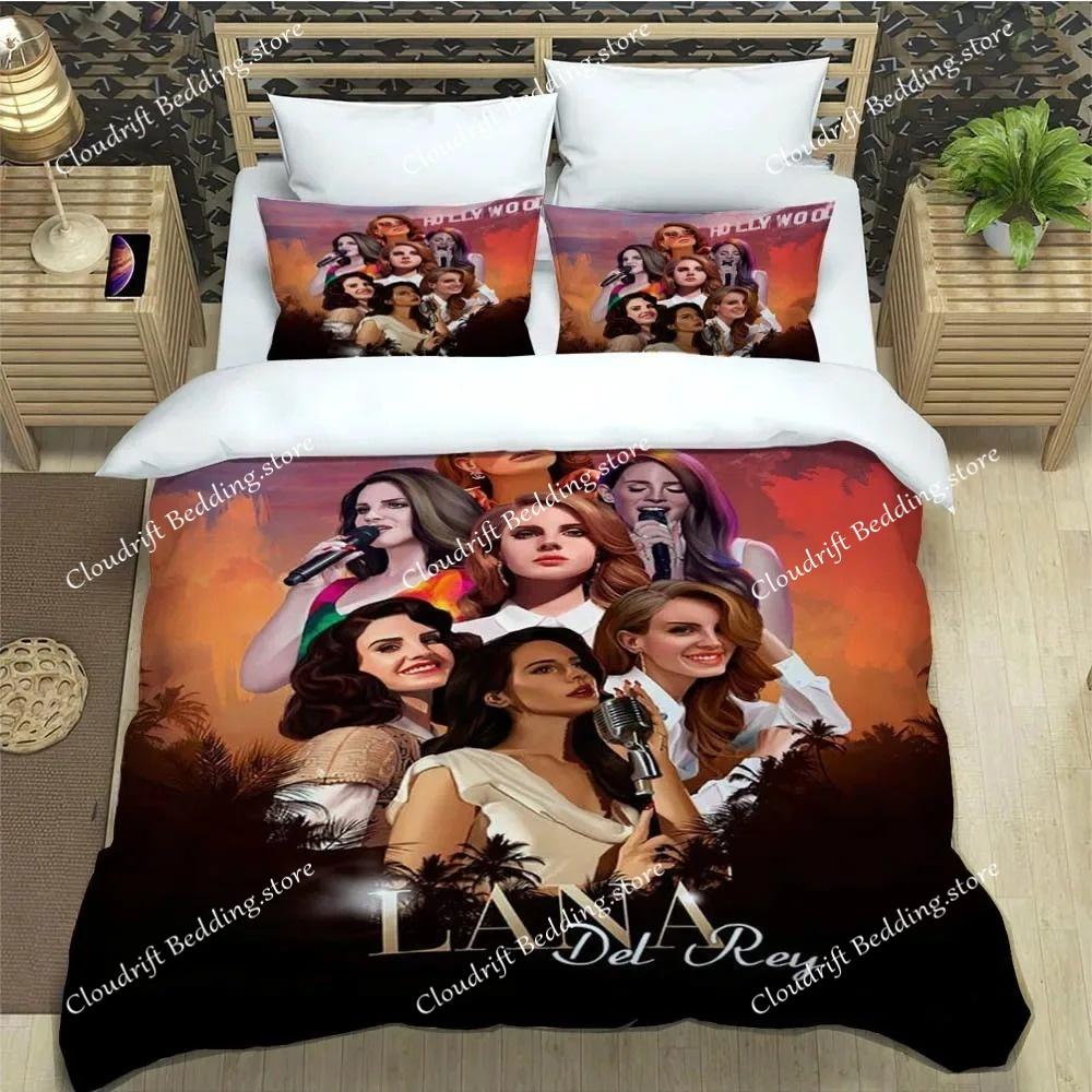 Singer Lana Del Rey Duvet Cover Pillowcase Bedding Set Cute Animation Home Dormitory Room Decoration Boys Gift