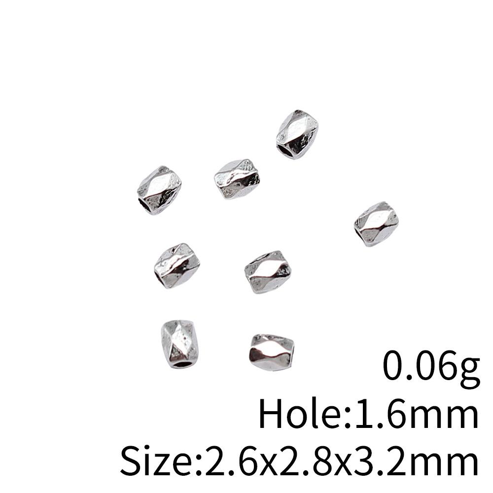 Square Round Mini Spacer Beads Metal Loose Beads For Thin Chain Bracelet Necklace DIY Jewelry Making Supplies For