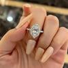 Huitan Temperament Women's Wedding Rings with Brilliant Cubic Zirconia Silver Color Modern Fashion Engagement Bands Jewelry Hot